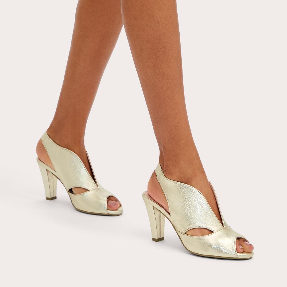 Carvela ARABELLA Gold Block Heel By CARVELA COMFORT