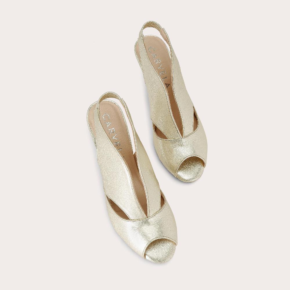 Carvela ARABELLA Gold Block Heel By CARVELA COMFORT