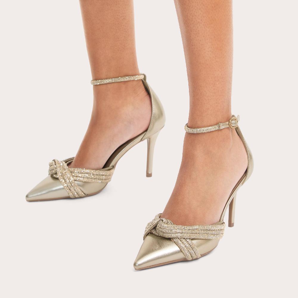 Carvela ARIELLE COURT Gold Crystal High Heel By CARVELA