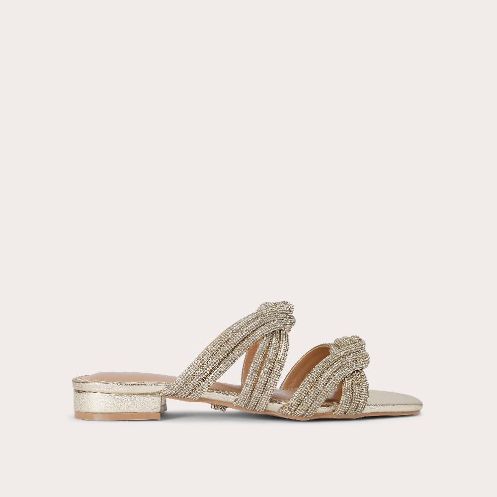 carvela ARIELLE FLAT SANDAL Gold Crystal Slip On Sandal by CARVELA