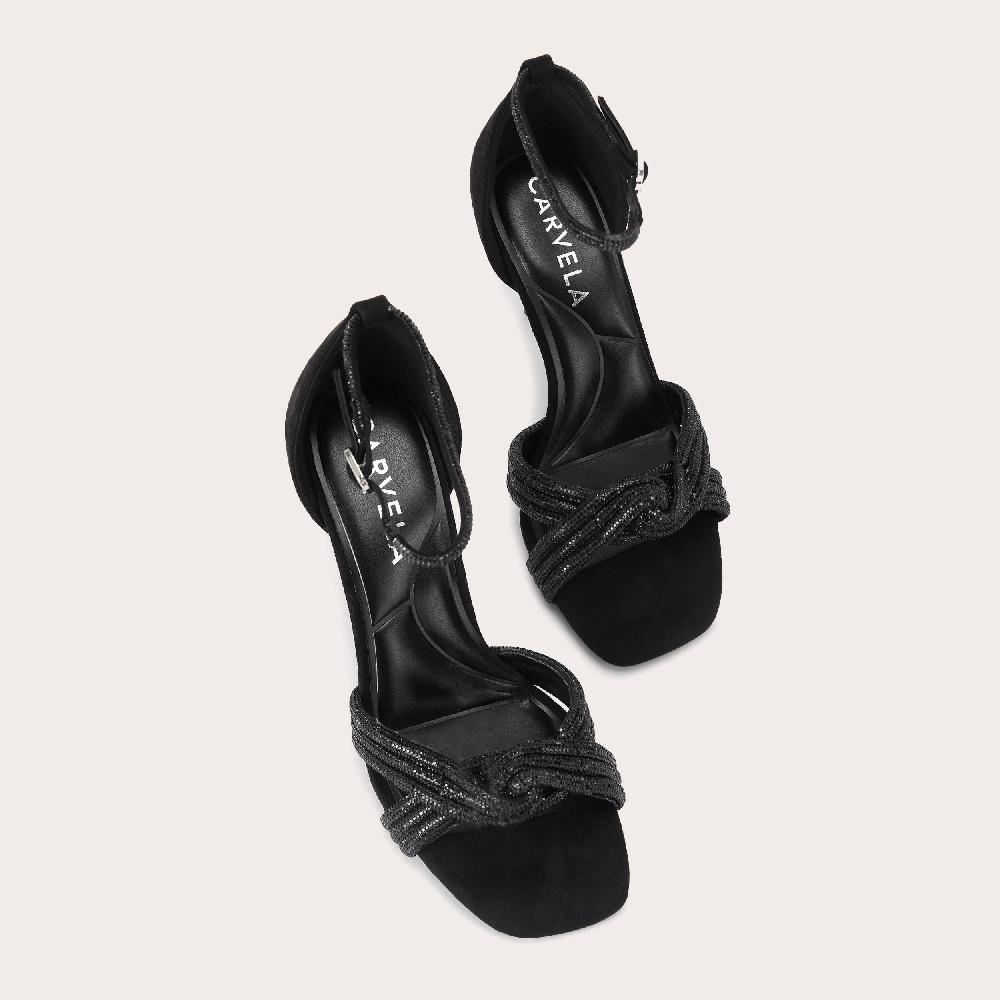 Carvela ARIELLE SANDAL Black Crystal Heel By CARVELA
