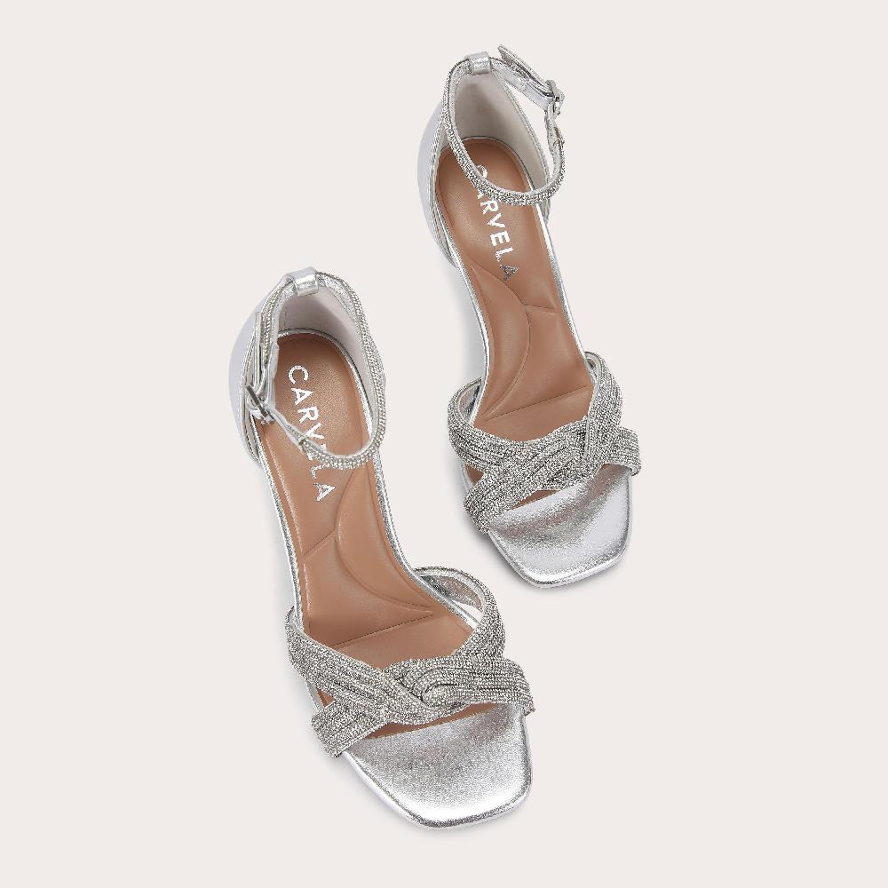 Carvela ARIELLE SANDAL Silver Crystal Heel By CARVELA