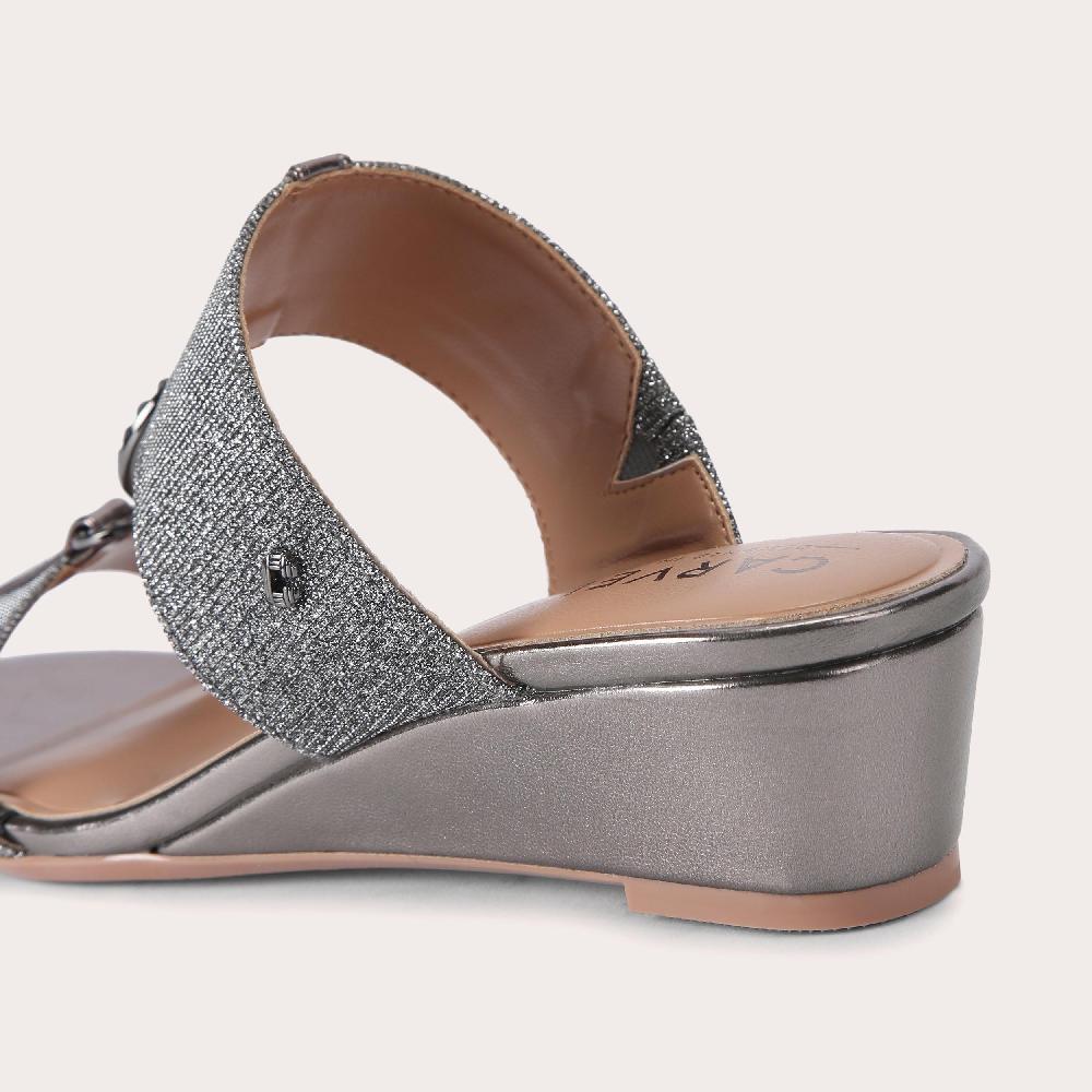 Carvela ARLETTA MID WEDGE Gunmetal Kitten Wedge Heel By CARVELA COMFORT