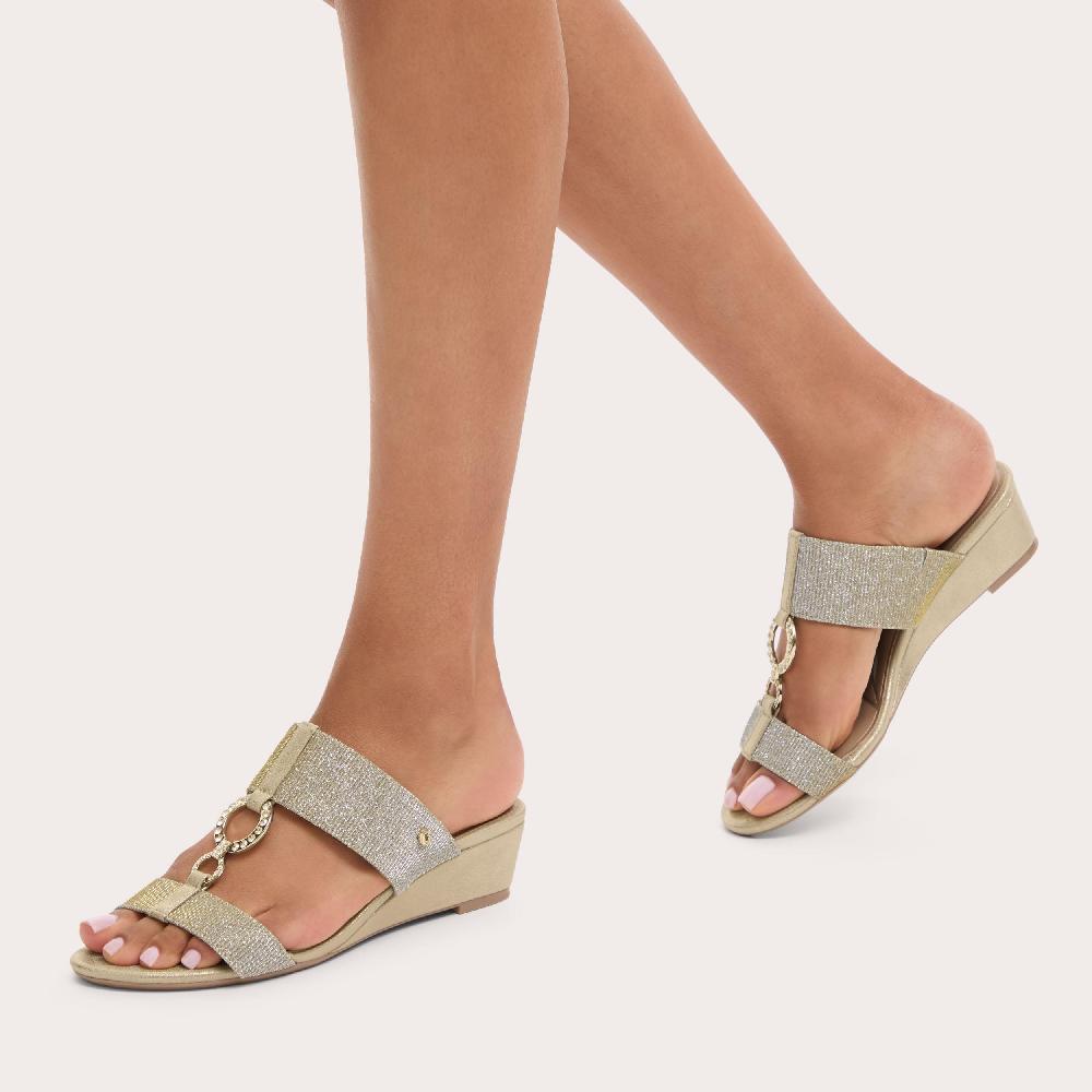 Carvela ARLETTA MID WEDGE Metallic Gold Wedge Heel By CARVELA COMFORT