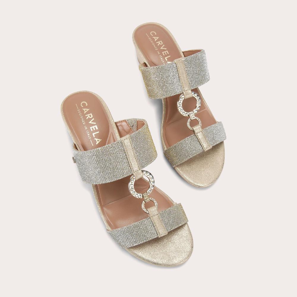 Carvela ARLETTA MID WEDGE Metallic Gold Wedge Heel By CARVELA COMFORT