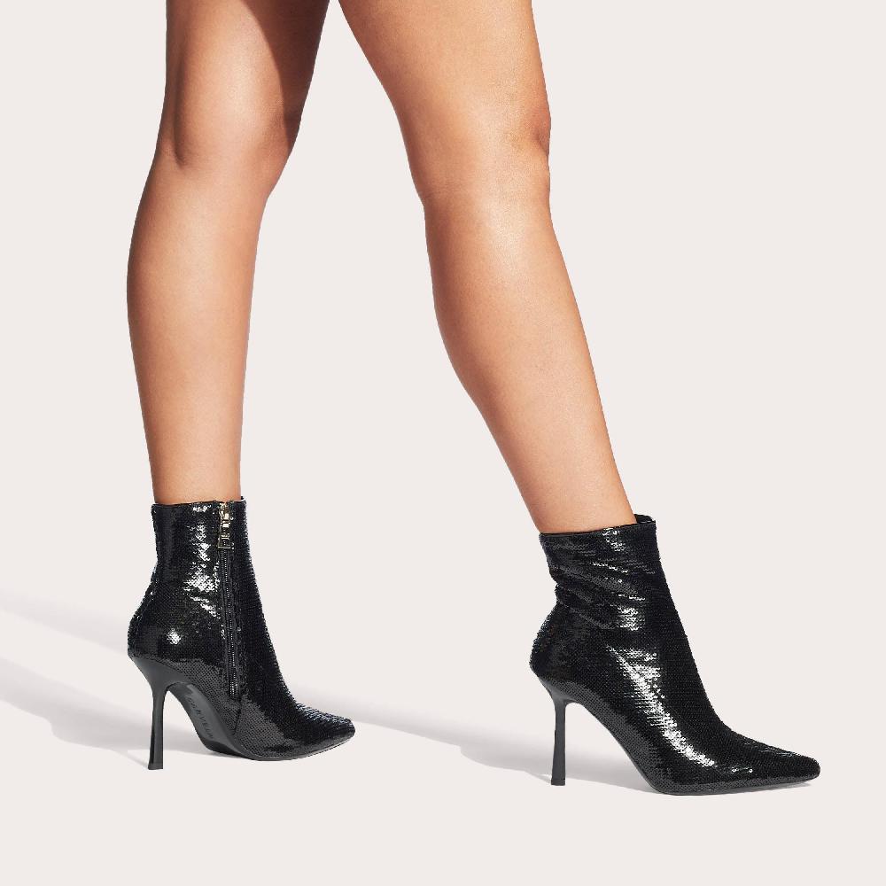 Carvela ATTENTION ANKLE BOOT Black Sequin Stiletto Heel Boot By CARVELA