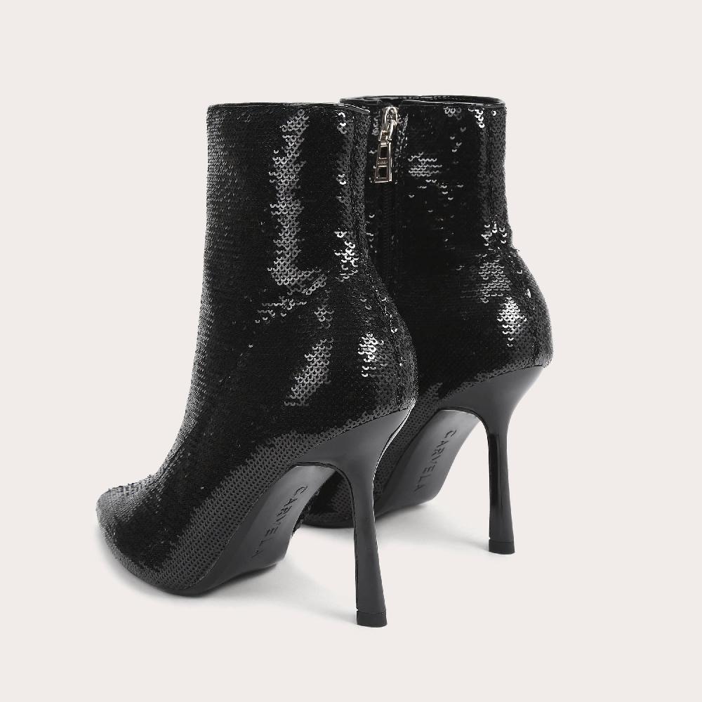 Carvela ATTENTION ANKLE BOOT Black Sequin Stiletto Heel Boot By CARVELA