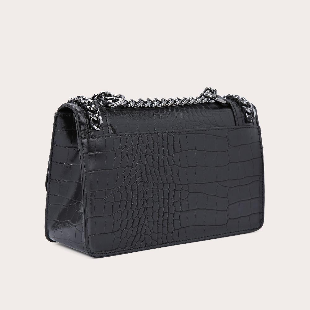 Carvela BAILEY QLTD CHN SHLDR BAG Black Croc Quilted Chain Bag By CARVELA