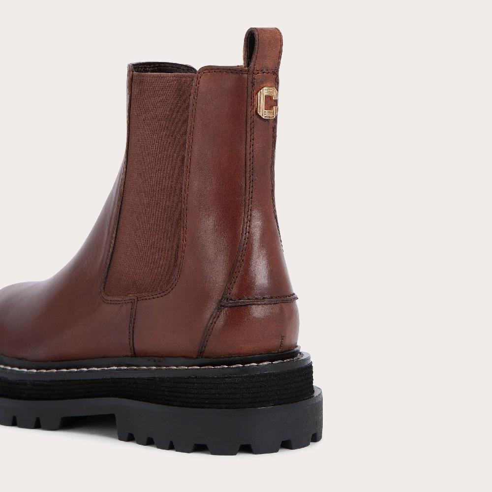 Carvela BASE CHELSEA Brown Leather Ankle Boots By CARVELA