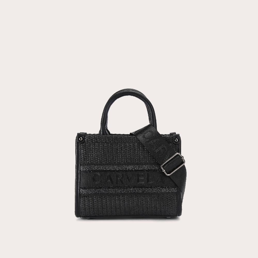 carvela BEACH GLAM MINI TOTE Black Raffia Mini Glam Tote Bag by CARVELA
