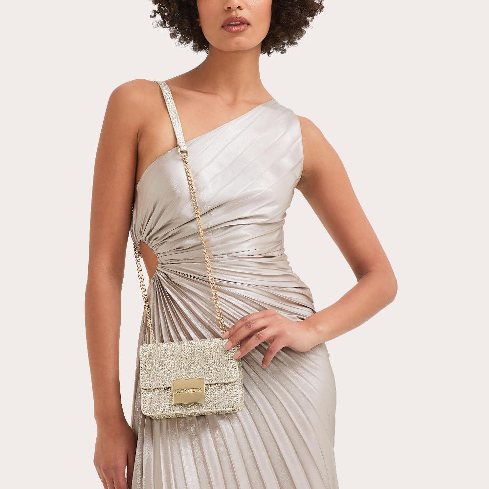 Carvela BEE MINI XBODY Gold Glitter Cross Body Bag By CARVELA