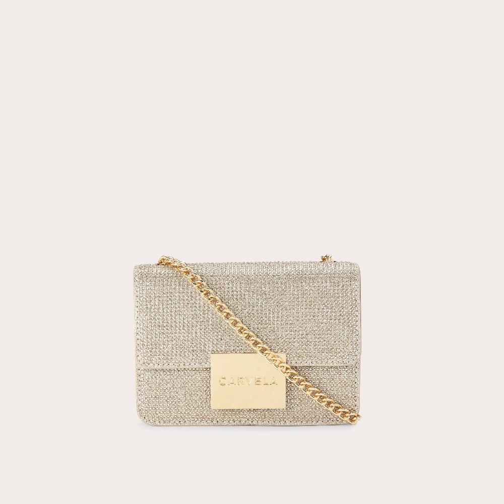 carvela BEE MINI XBODY Gold Glitter Cross Body Bag by CARVELA