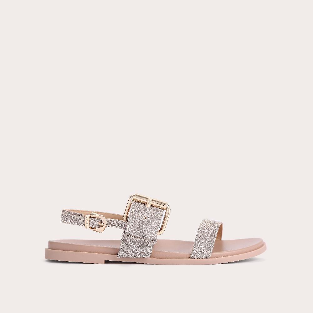 carvela BERLIN Gold Glitter Fabric Sandals by CARVELA