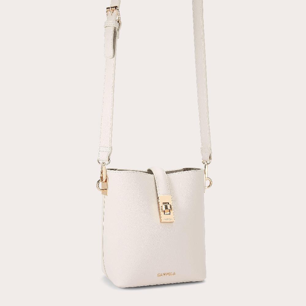 Carvela BILLIE CROSSBODY Bone Synthetic Bucket Bag By CARVELA