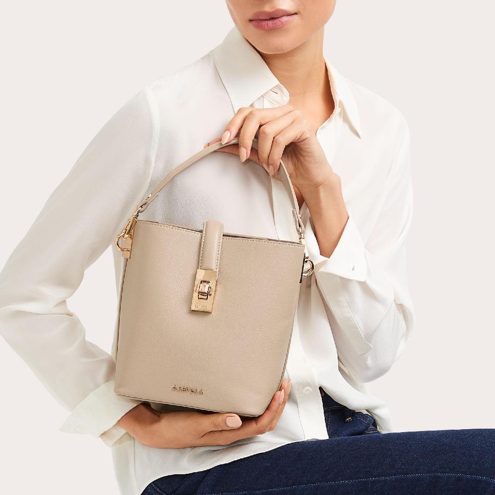 Carvela BILLIE CROSSBODY Taupe Bucket Bag By CARVELA