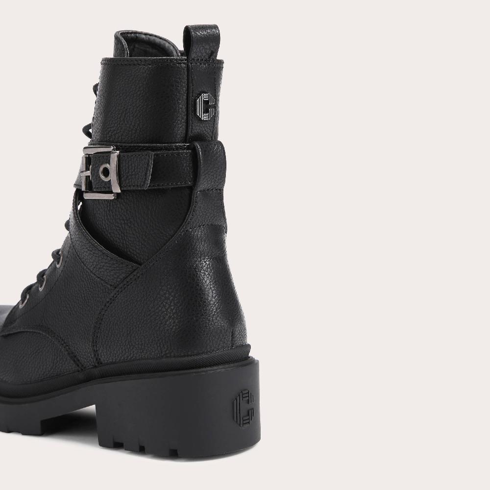 Carvela BOULDER COMBAT Black Textured Combat Boot By CARVELA