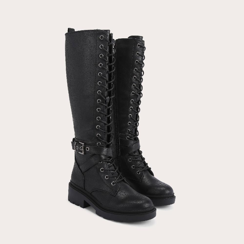 Carvela BOULDER HIGH Black Knee High Lace Up Boot By CARVELA