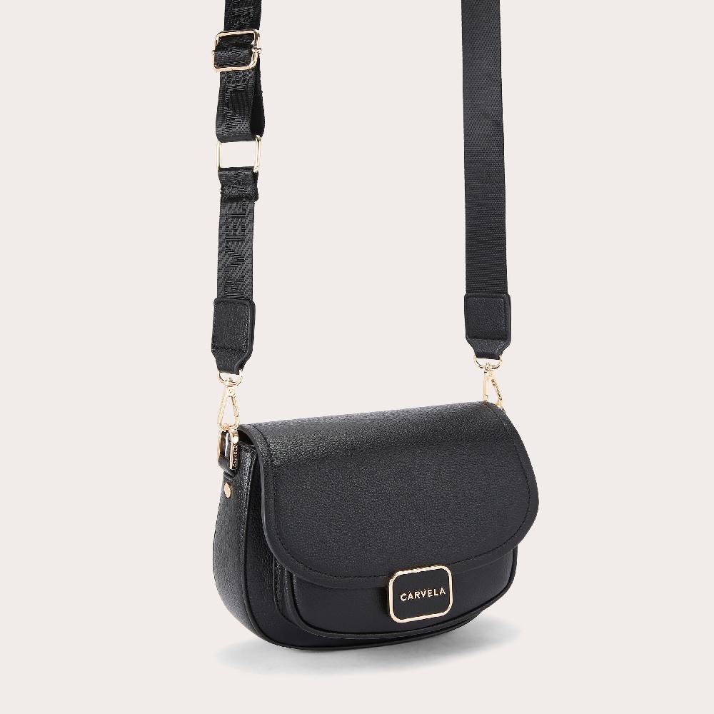 Carvela BOXY SADDLE BAG Black Cross Body Saddle Bag By CARVELA