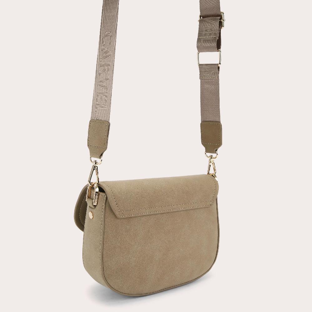 Carvela BOXY SADDLE BAG Camel Microsuede Cross Body Saddle Bag By CARVELA