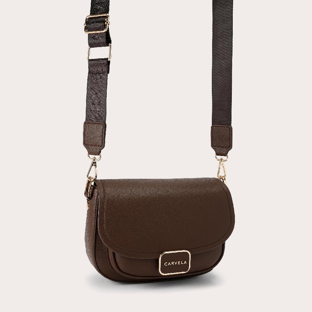 Carvela BOXY SADDLE BAG Dark Brown Saddle Bag By CARVELA