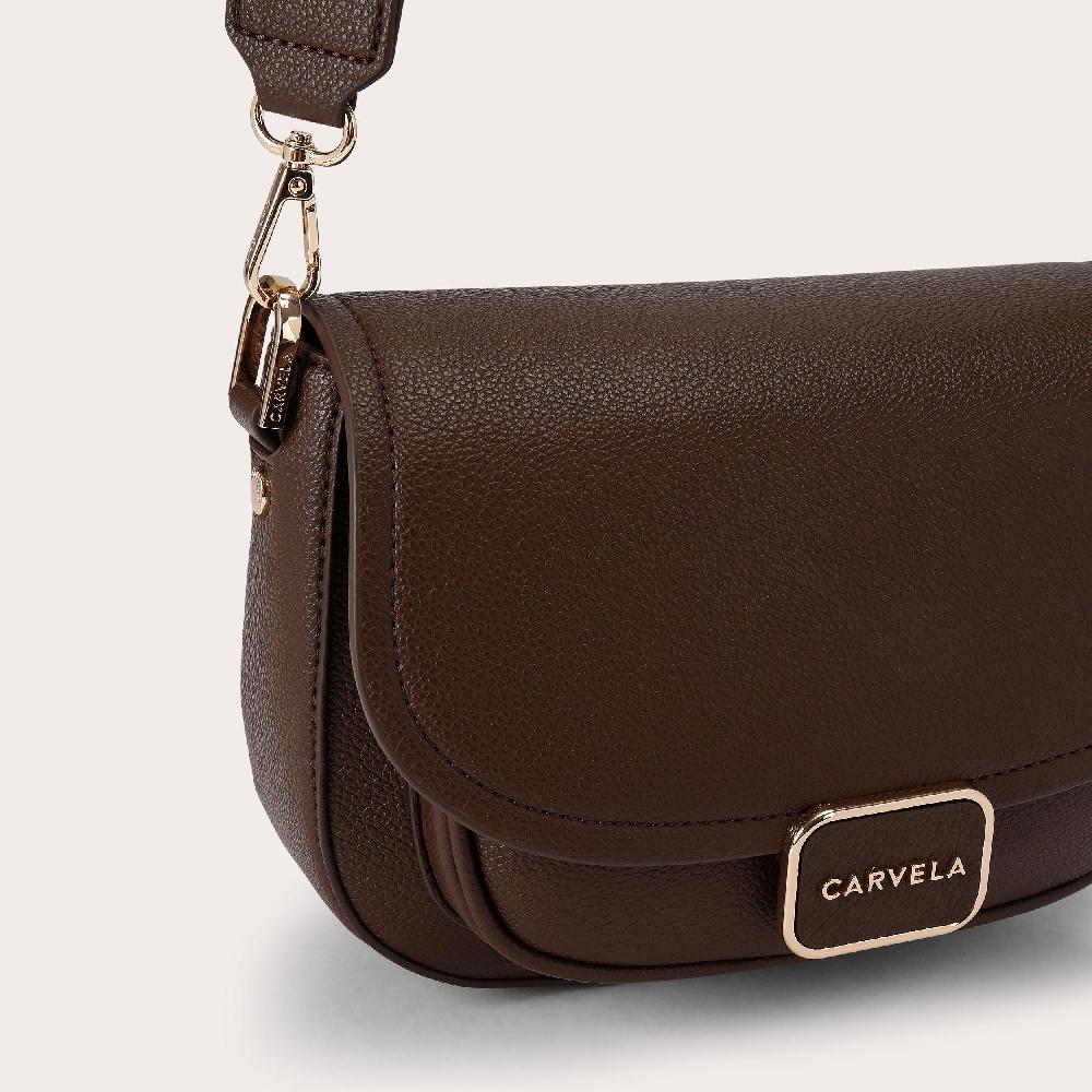Carvela BOXY SADDLE BAG Dark Brown Saddle Bag By CARVELA