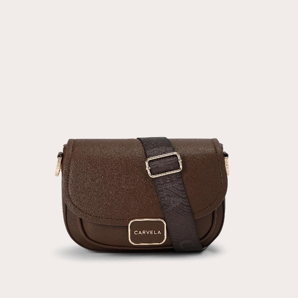 carvela BOXY SADDLE BAG Dark Brown Saddle Bag by CARVELA
