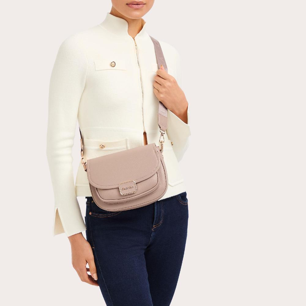 Carvela BOXY SADDLE BAG Taupe Saddle Bag By CARVELA