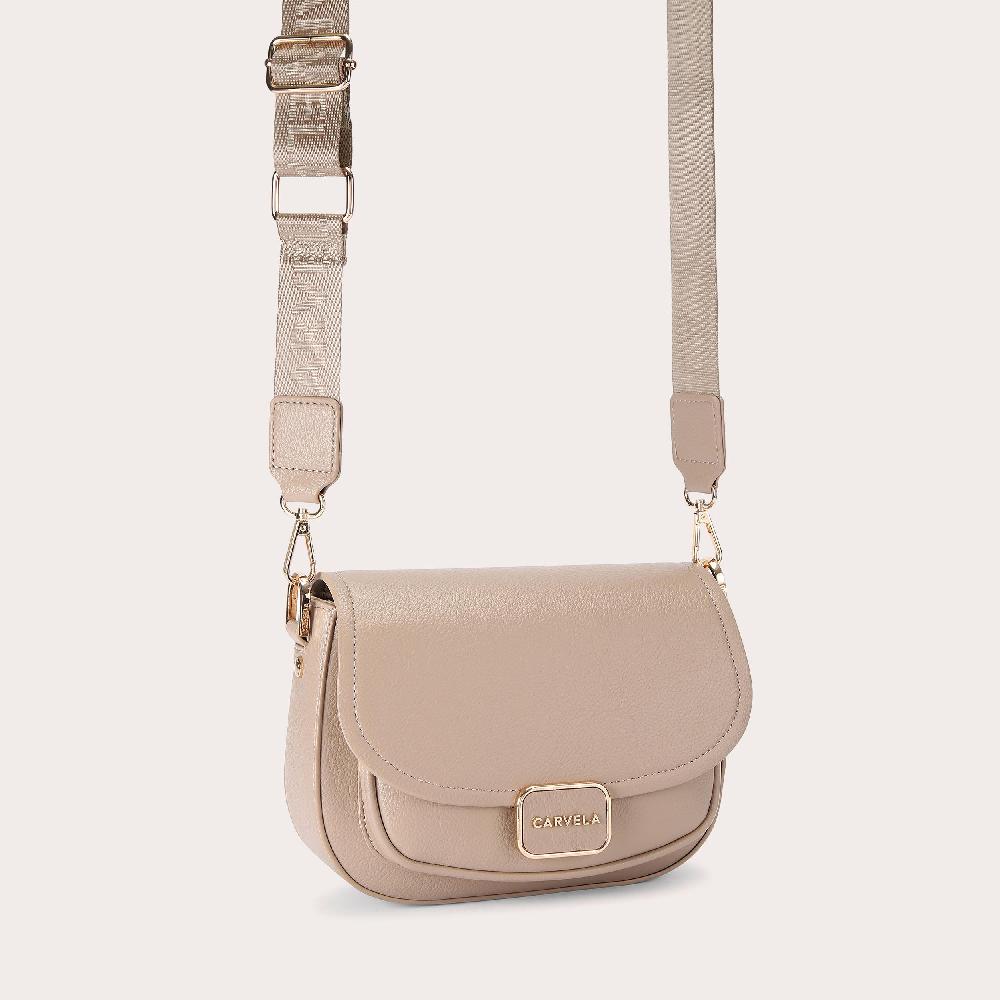 Carvela BOXY SADDLE BAG Taupe Saddle Bag By CARVELA