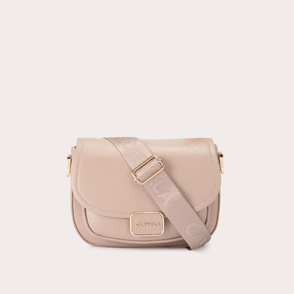 carvela BOXY SADDLE BAG Taupe Saddle Bag by CARVELA