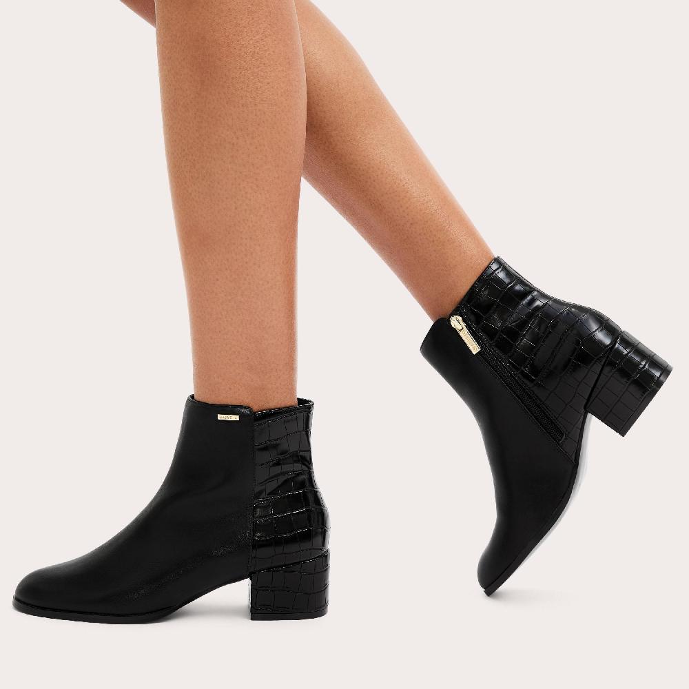 Carvela CALLIE ANKLE Black Croc Ankle Boot By CARVELA