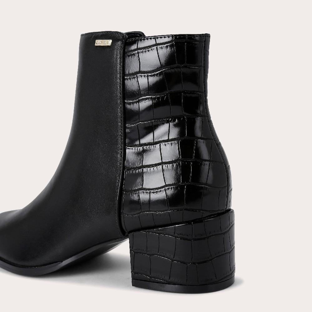 Carvela CALLIE ANKLE Black Croc Ankle Boot By CARVELA
