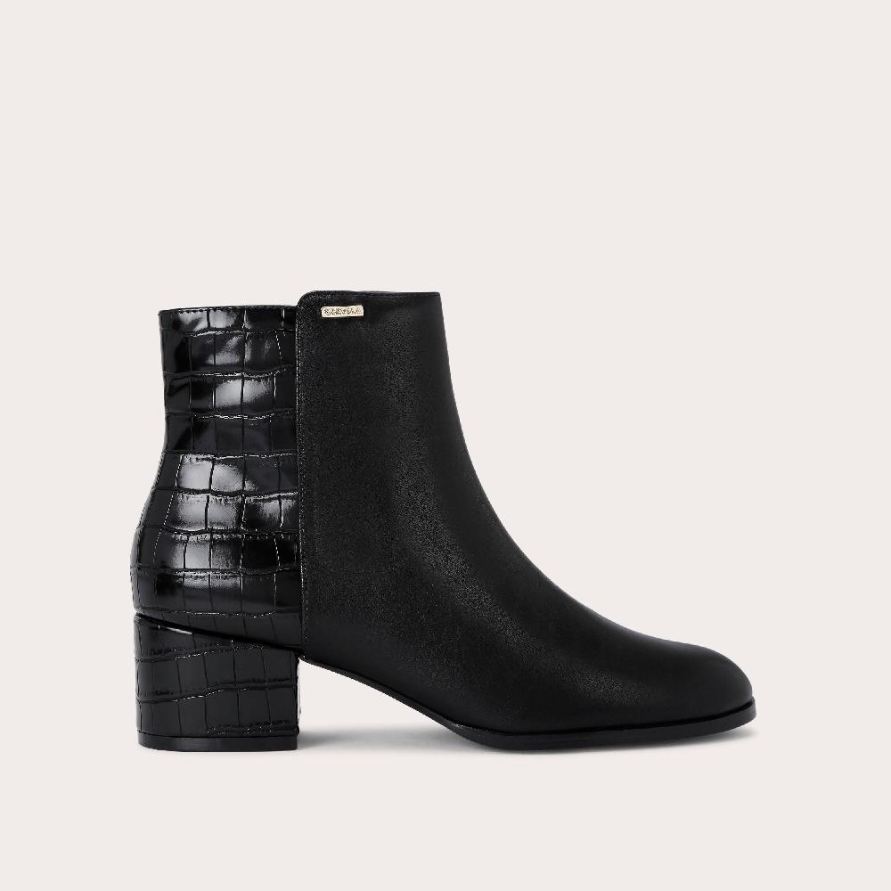 carvela CALLIE ANKLE Black Croc Ankle Boot by CARVELA