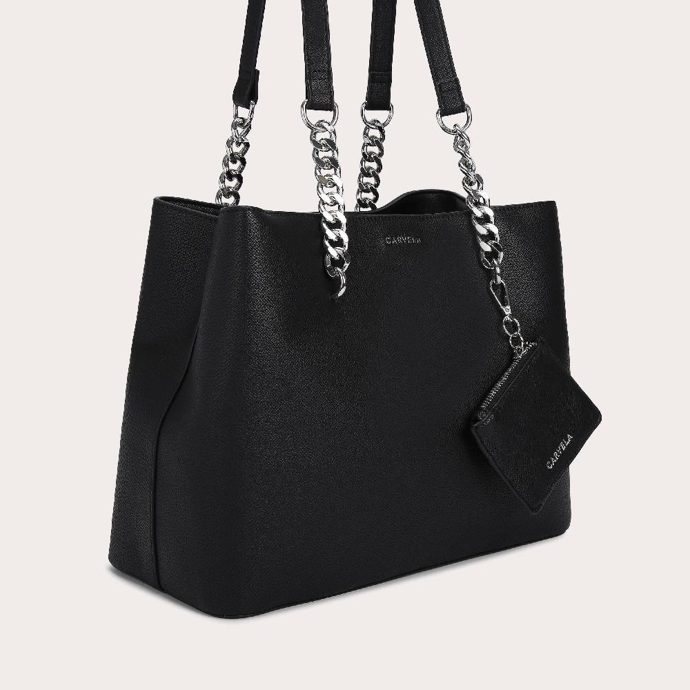 Carvela CAMMIE 2 Black Textured Tote Bag By CARVELA