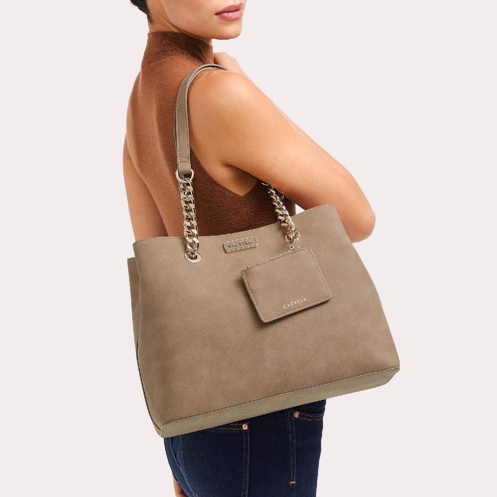 Carvela CAMMIE 3 Camel Suedette Tote Bag By CARVELA