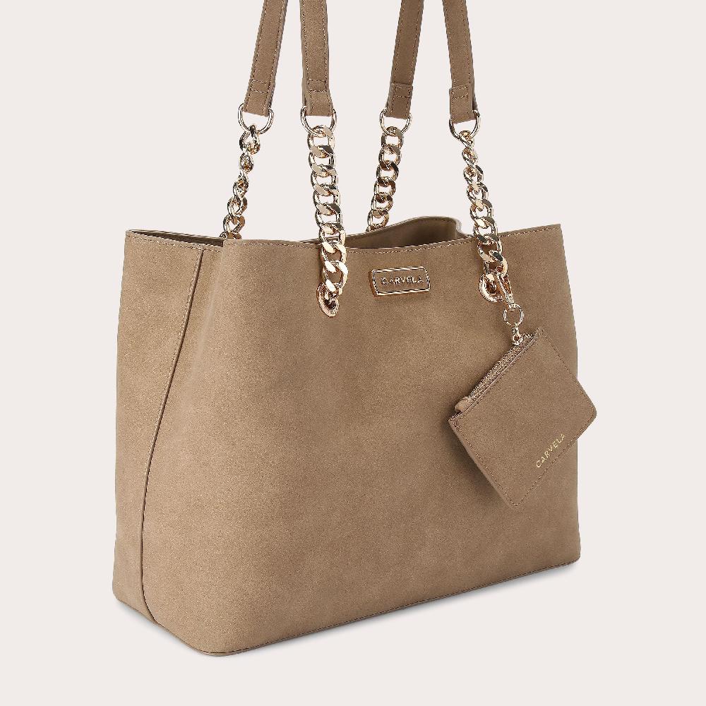Carvela CAMMIE 3 Camel Suedette Tote Bag By CARVELA