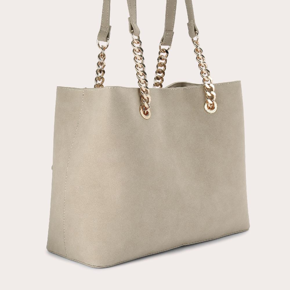 Carvela CAMMIE 3 Taupe Microsuede Tote Bag By CARVELA