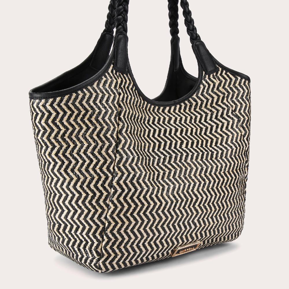Carvela CAPRI WEAVE TOTE Black Bone Shoulder Bag By CARVELA