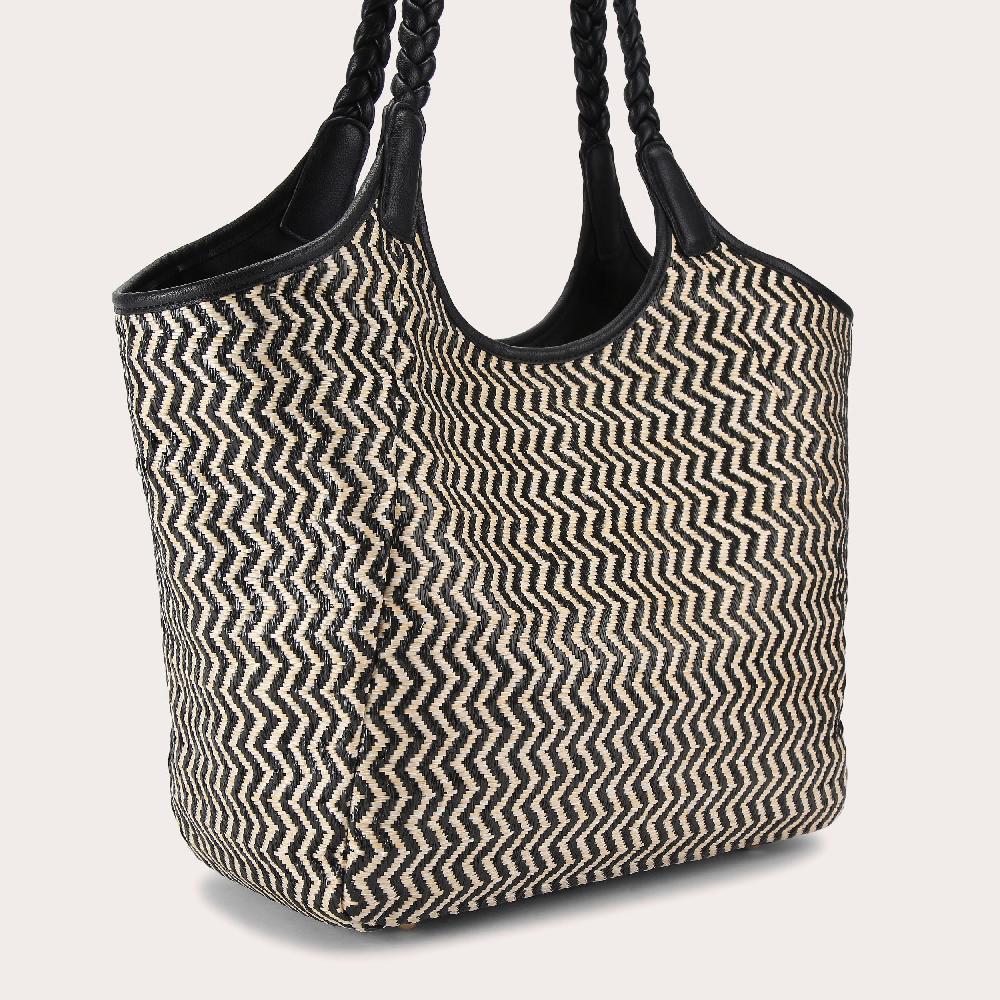 Carvela CAPRI WEAVE TOTE Black Bone Shoulder Bag By CARVELA