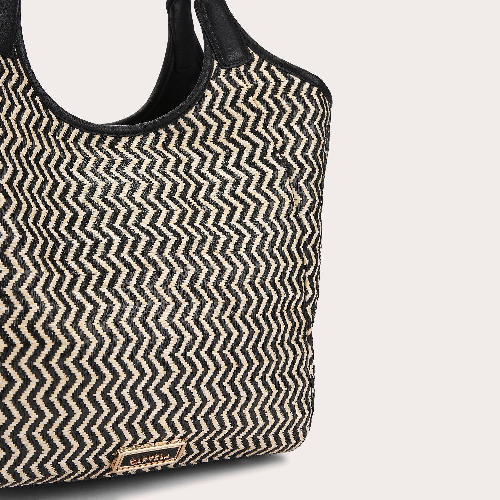 Carvela CAPRI WEAVE TOTE Black Bone Shoulder Bag By CARVELA