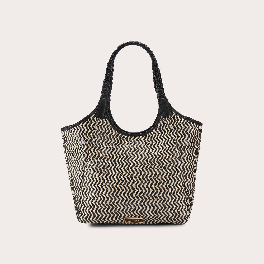 carvela CAPRI WEAVE TOTE Black Bone Shoulder Bag by CARVELA
