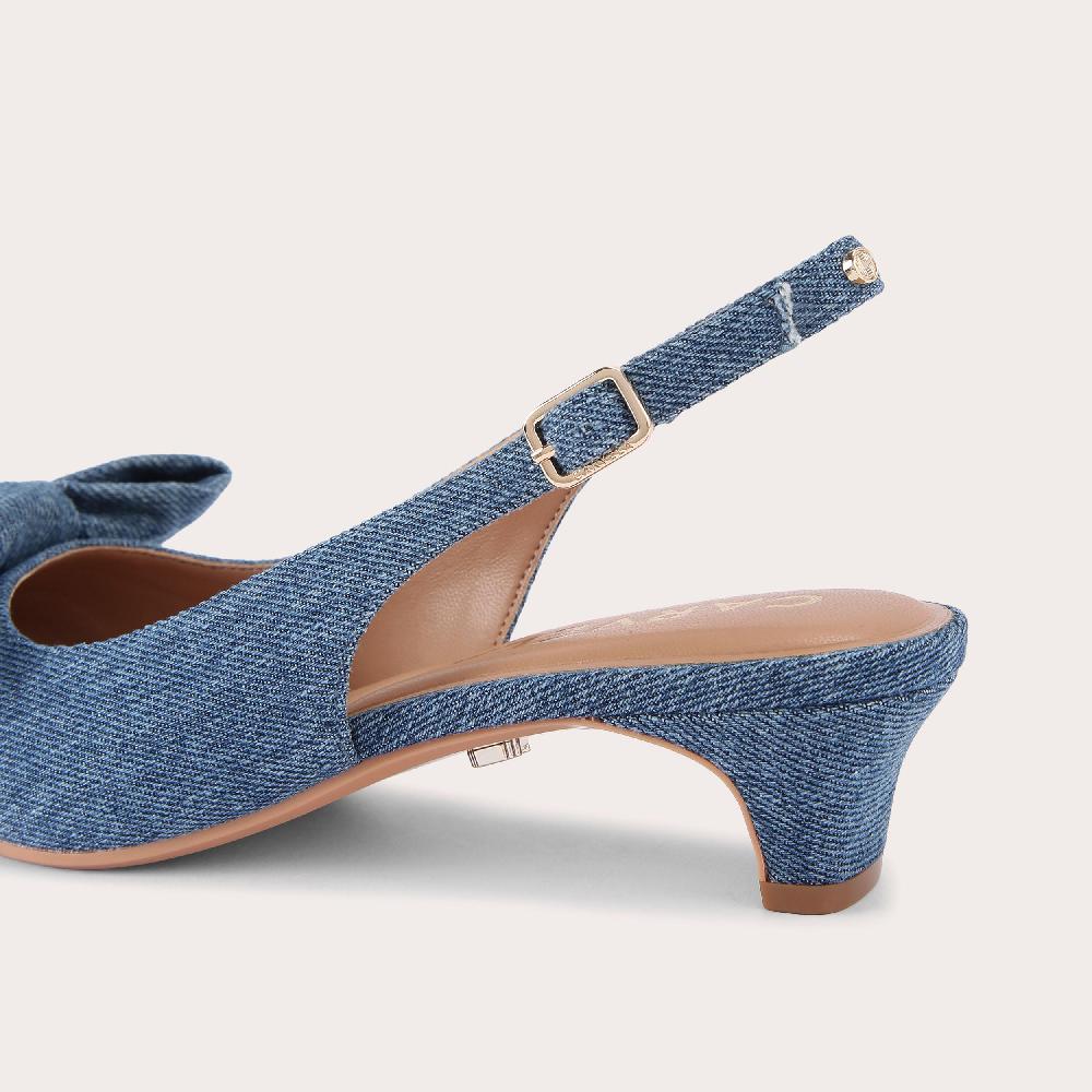 Carvela CARINA BOW SLING Blue Denim Sling Back Heel By CARVELA