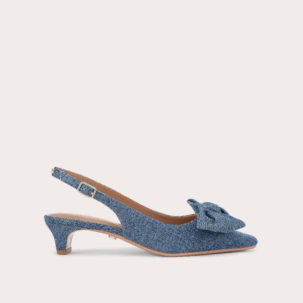 carvela CARINA BOW SLING Blue Denim Sling Back Heel by CARVELA