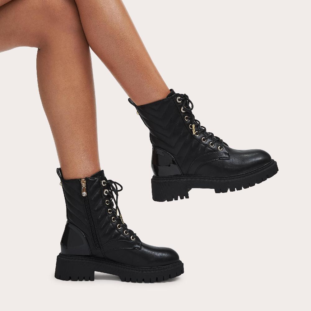 Carvela ACE LACE UP Black Combat Boot By CARVELA