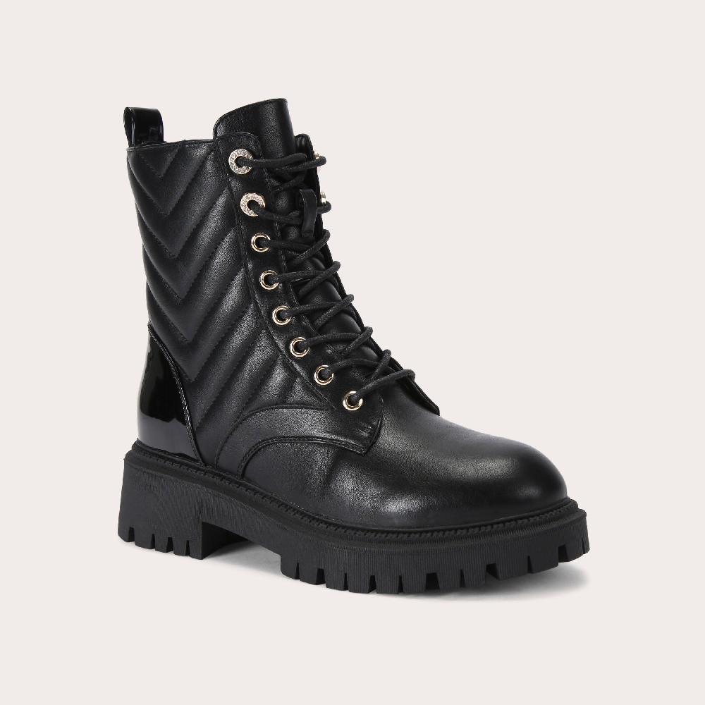 Carvela ACE LACE UP Black Combat Boot By CARVELA