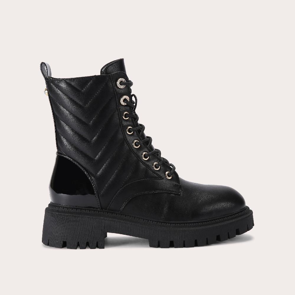 carvela ACE LACE UP Black Combat Boot by CARVELA