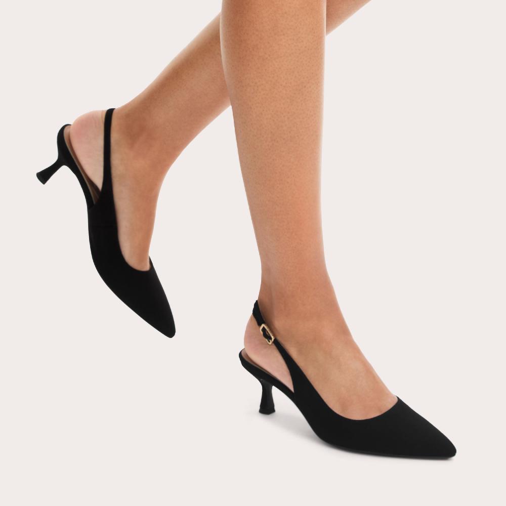 Carvela ALLEGRA SLING Black Suede Heel By CARVELA