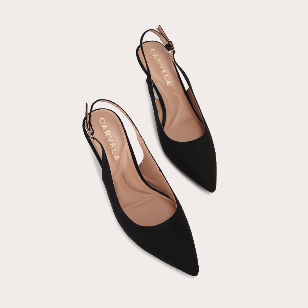 Carvela ALLEGRA SLING Black Suede Heel By CARVELA