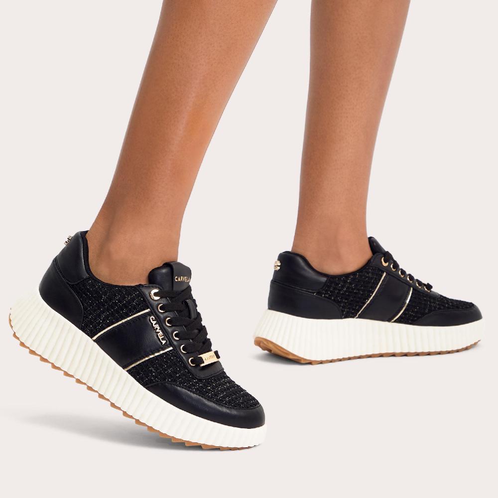 Carvela AVENUE Black Fabric Trainer By CARVELA