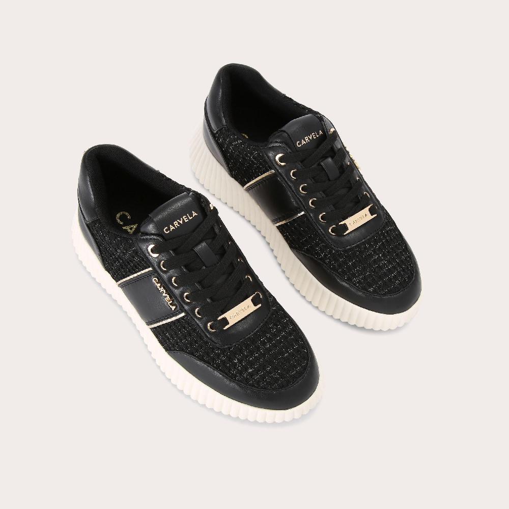 Carvela AVENUE Black Fabric Trainer By CARVELA