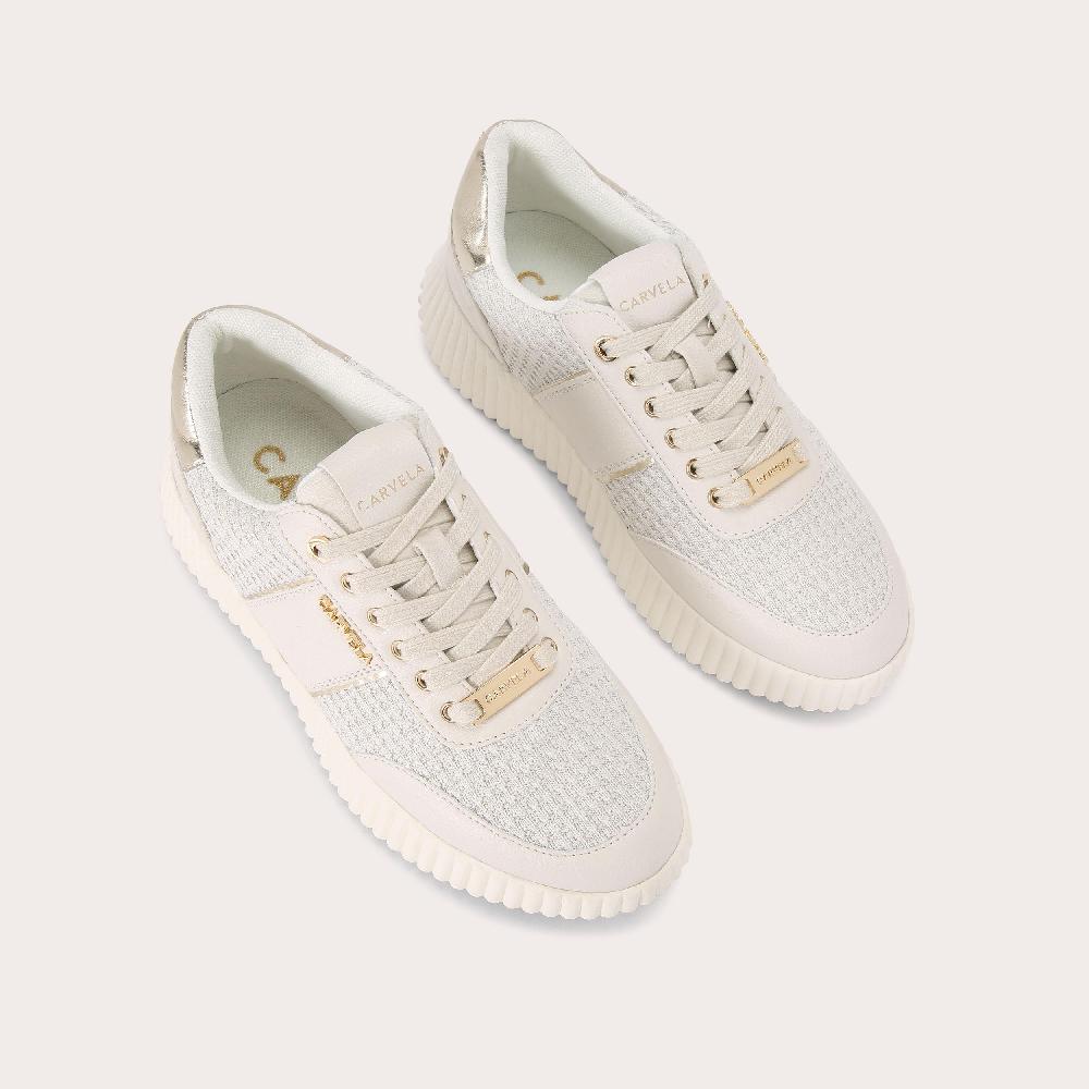 Carvela AVENUE White Fabric Trainers By CARVELA